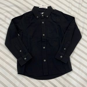 NWT Boys The Children’s Place Black Collared Long Sleeve Shirt Size 5/6 (S)